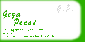 geza pecsi business card